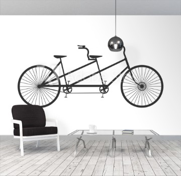 Picture of flat design tandem bicycle icon vector illustration